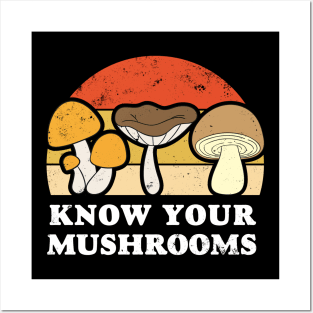 Know your mushrooms. Fungus picker, hunter. Posters and Art